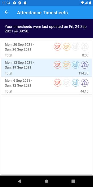 ESS GO - Attendance timesheets